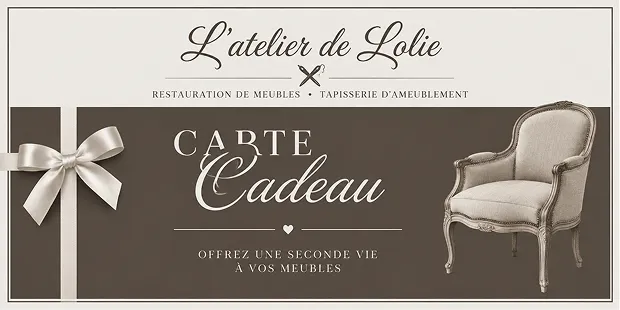 Carte cadeau de L’Atelier de Lolie pour une initiation à la tapisserie d’ameublement